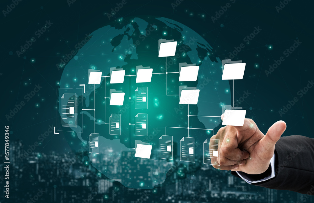 Poster digital file structure showing folder organization, file hierarchy, and document arrangement. file s