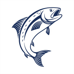 Creative Abstract Fish Logo with Dynamic Wave Elements