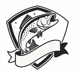 Creative Abstract Fish Logo with Dynamic Wave Elements