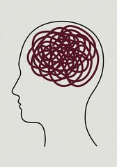 Tangled Mind: Conceptual Illustration of Confused Thoughts, Mental Health, and Brain Function