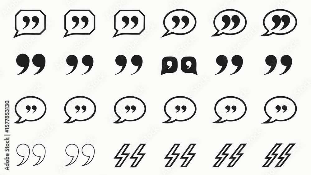 Fototapete vector set of quotation marks speech bubbles and quote symbols for design and typography elements us