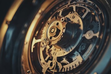 Retro old film countdown mechanism showcasing intricate clockwork design and artistry, retro old film countdown
