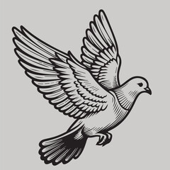 Pigeon flying vector illustration