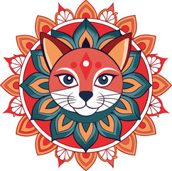 Mandala cat design