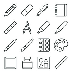 Obraz premium Kids' activity icon collection. simple playful icons: art, toys, sports, reading, games vector icons.