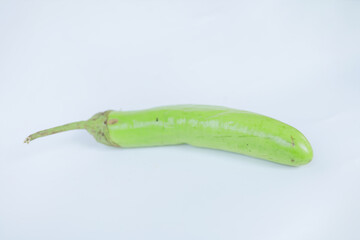 eggplant or terong. green eggplant. green. solanum melongena. plants. vegetables isolated on White background.