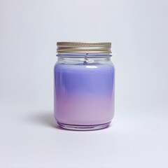 Lavender scented soy wax candle in glass jar with gold lid home decor product