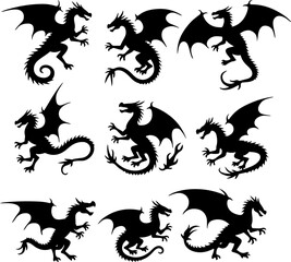 "Tribal Dragon Tattoo Vector Bundle"