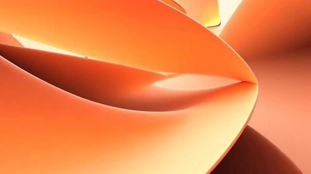 Bright orange and yellow abstract wave design with glowing curves and fractal fire-like patterns on a decorative gradient background