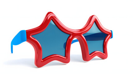 3d cartoon icon of red star-shaped sunglasses