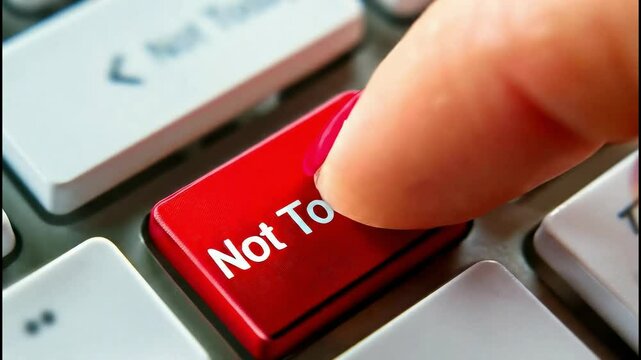 Finger Pressing a Red "Not Today" Keyboard Button