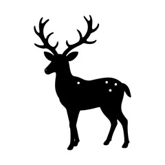 Obraz premium Deer stag reindeer silhouette wildlife animal vector design