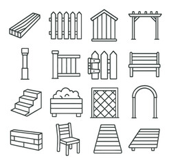 Outdoor carpentry collection, woodworking design set. building and crafting tools