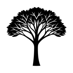Obraz premium Silhouette tree vector illustration nature forest design art
