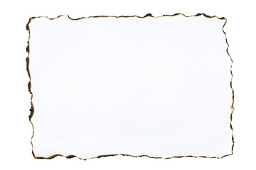 Old white paper with burnt edges. Vintage and grunge frame texture for a message, letter, or rustic...