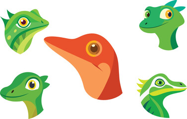 Fototapeta premium Anole Head Color Vector Illustration