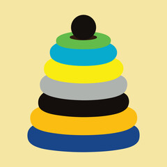 stacking rings children toys vector art