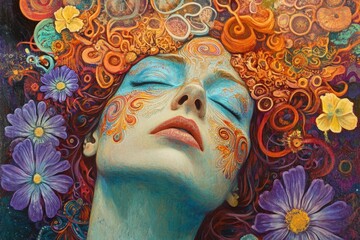 Artistic representation of altered consciousness and vibrant emotions inspired by LSD, Hallucinogenic drug LSD