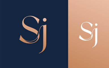 Initial letter SJ JS logo design vector illustration for couple, wedding, and business