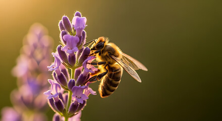 Bee on Lavender Flower