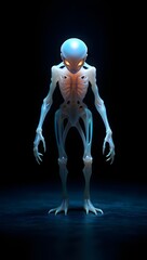 Obraz premium Extraterrestrial being alien creature humanoid form glowing eyes mysterious figure art