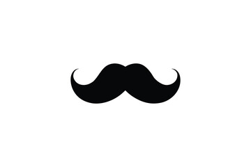 Classic Mustache Silhouette A Bold and Stylish Facial Hair Icon in Black silhouette
