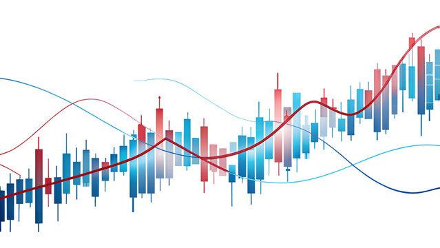 A stock market chart with upward trends isolated on transparent background, representing financial growth and investment opportunities