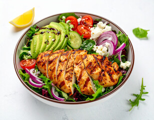  Grilled chicken and avocado salad bowl Generated Image