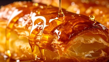 Golden pastries drenched in honey