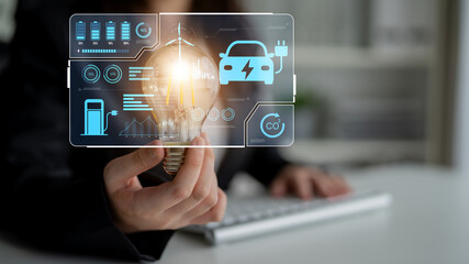 Charging dashboard for electric vehicles with battery status, energy usage, renewable integration,...