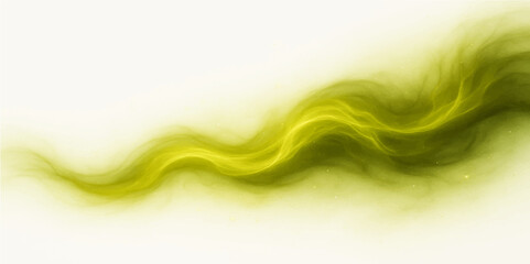 Abstract colorful smoke waves design with a soft, flowing pattern of blue, green, and yellow lines on a white background