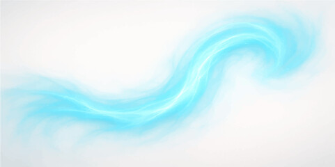 Light cyan wave flow with soft abstract smoke curves on a white modern artistic background