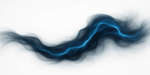 Light cyan abstract smoke waves on white background with smooth flowing curves and motion © Robin