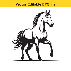 Fototapeta premium Dynamic Line Art of an American Quarter Horse in Motion – Compact Build, Alert Stance