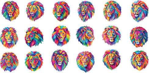 Lion colorful vector icon