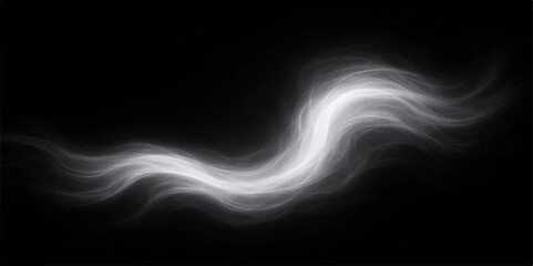 Abstract blue smoke waves with fiery motion on a dark background