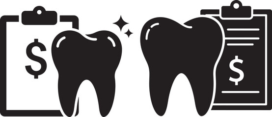 Dental cost and treatment plan silhouette