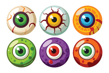 Spooky Halloween Eyes A Collection of Cartoonish Eyeballs for Creepy Designs