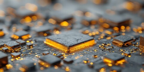 Obraz premium Circuit Board, Technology, Electronics, Digital, Microchip, Innovation, Computing, Semiconductor, Hardware, Engineering