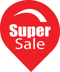 Red super sale location pin with white arch graphic