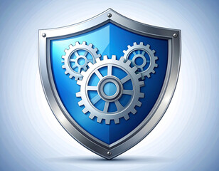 A powerful, abstract image of interlocking gears within a metallic shield, symbolizing military coordination and strategy.