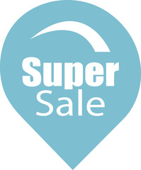 Blue super sale location pin with white arch graphic