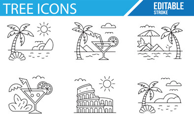 Relaxing Vacation on a Sunny Beach with Ocean and Palm Trees