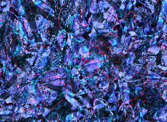 Grunge noisy grainy glitch abstract background with blue shapes. Trendy edgy design for music, digital art