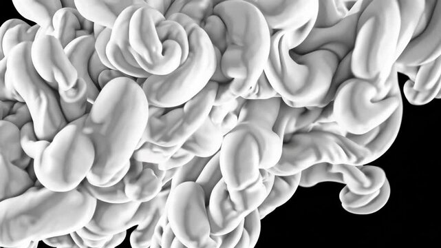 Smoke quickly moves from right to left side filling the screen and dissipates revealing black background. Smoke transition mask compositing element