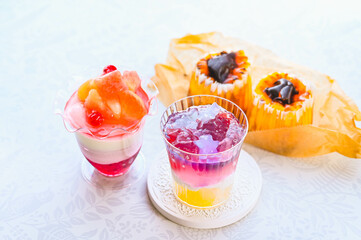 三種類の季節のスイーツ　