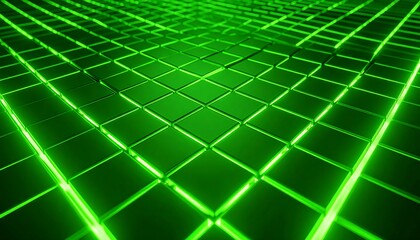Green glowing square grid