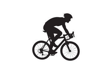 Obraz premium Silhouette of a Cyclist Riding a Road Bike in Motion