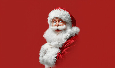 emotionally, smiling Cool Santa Claus - Positive Christmas or New Year concept.