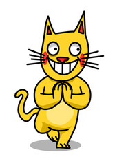 Illustration of a cat doing yoga